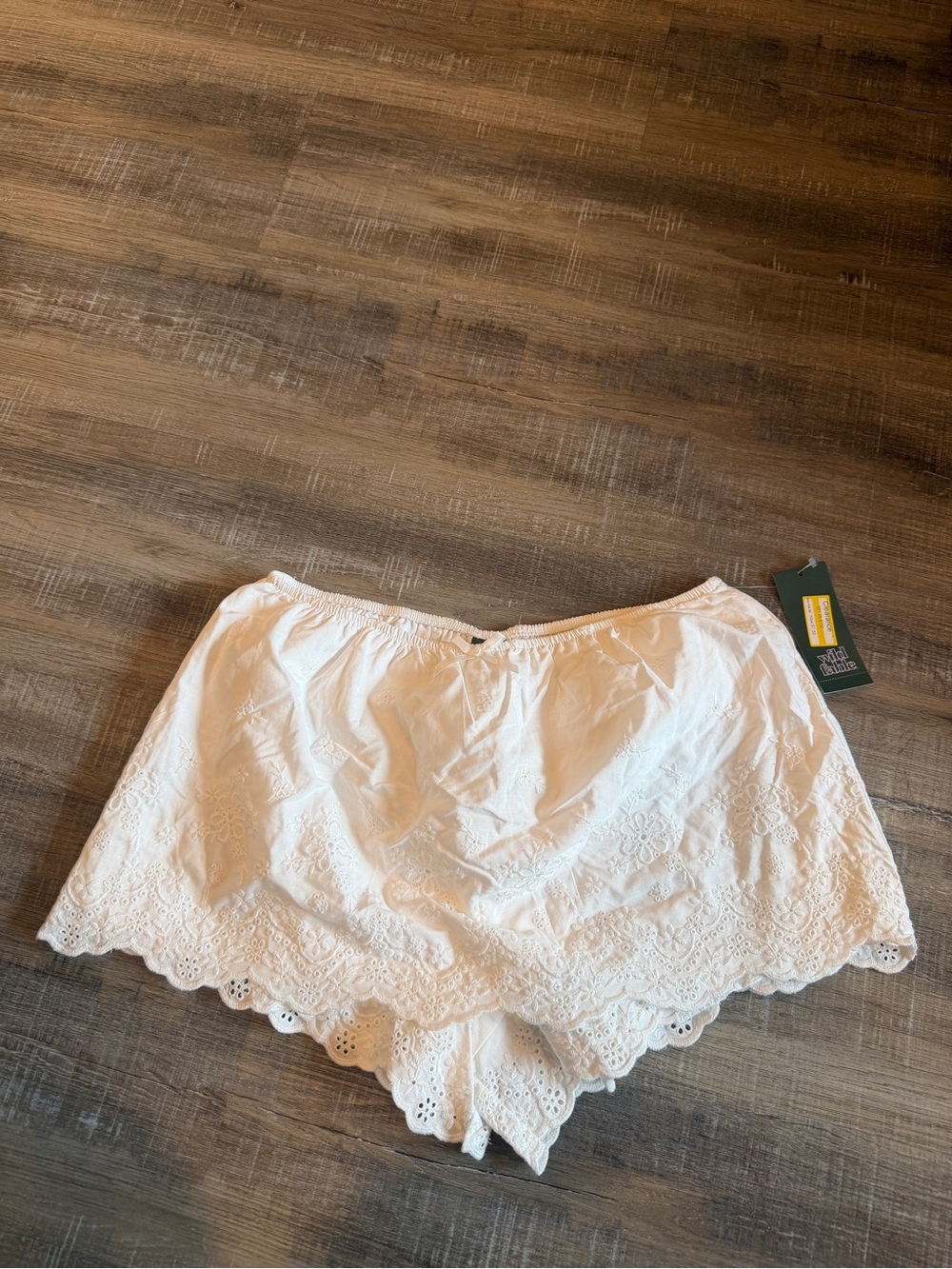 wild fable White Eyelet Scalloped Hem Lounge Shorts
